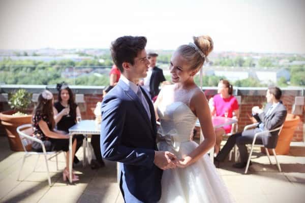 Wedding picture on the James Herriot balcony at the Stadium of Light