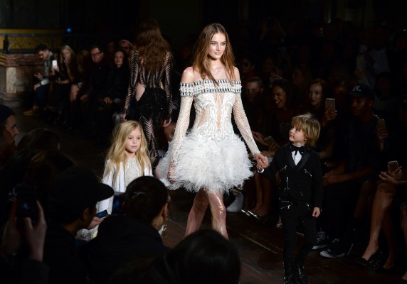 A model at the Julien Macdonald Catwalk Show, No1 Mayfair, part of London Fashion Week AW2016. Photo Credit should read Doug Peters EMPICS Entertainment