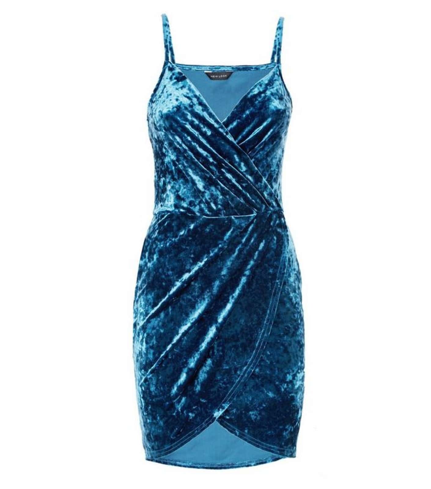 new look blue velvet dress